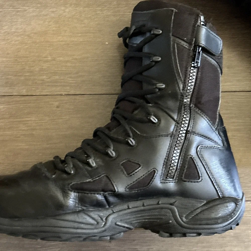Reebok RB8875 Rapid Response Black Combat Tactical Work Boots Zipper Mens 15 M